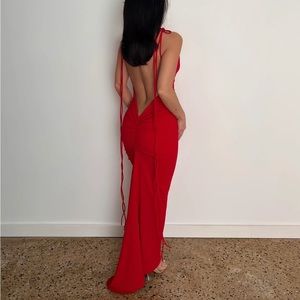NWT NEVER WORN MELANI THE LABEL RED AMRA GOWN Size S